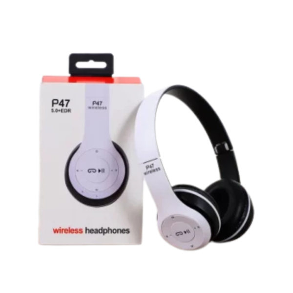 P47 Wireless Bluetooth Headphones – Over-Ear with Volume Control & Microphone