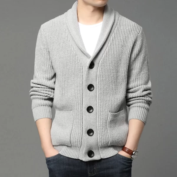 Dilemo V-Neck Zipper Cardigan - Image 2