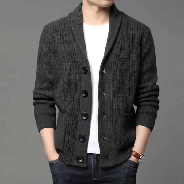 Dilemo V-Neck Zipper Cardigan - Image 4