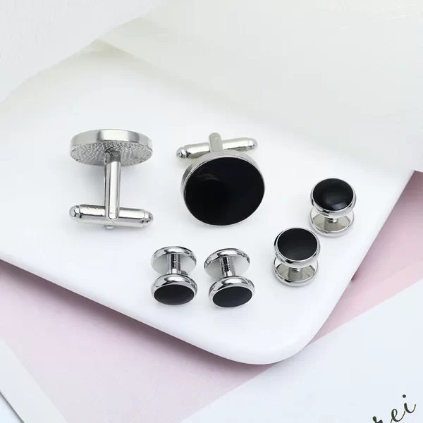 Classic Black Simulated-Pearl Cufflinks - Image 3