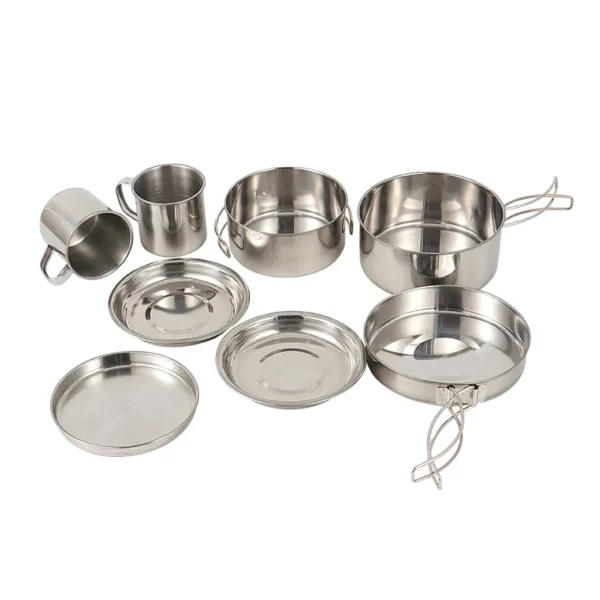 Portable 8-Piece Stainless Steel Outdoor Cookware Set - Image 5