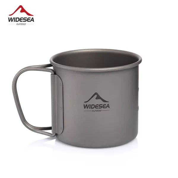 Widesea Foldable Titanium Camping Cup with Lid