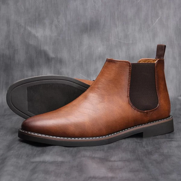 HeCrafted British-Style Slip-On Ankle Boots - Image 4