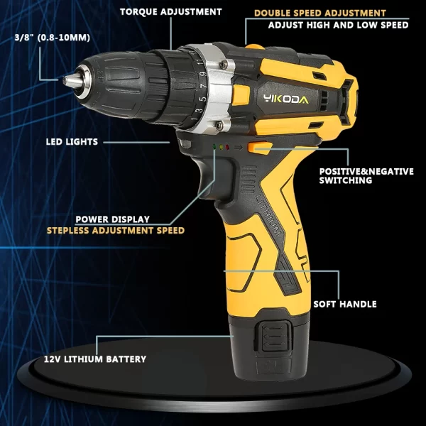 YIKODA Cordless Drill & Electric Screwdriver - Image 2