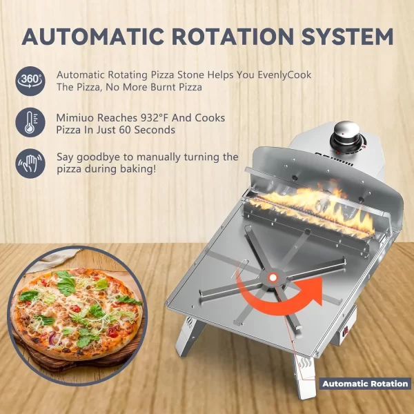 Gas Pizza Oven with Automatic Rotating Stone - Image 4