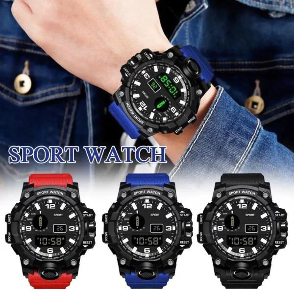 Men's LED Digital Sports Watch – Fashionable, Multifunctional, and Waterproof - Image 2