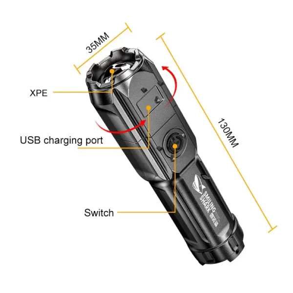 Multifunctional LED Flashlight with USB Charging - Image 3