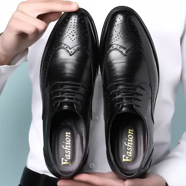 Pointed Toe Brogue Oxford Shoes - Image 3