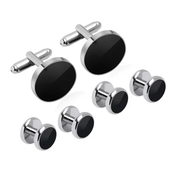 Classic Black Simulated-Pearl Cufflinks - Image 5