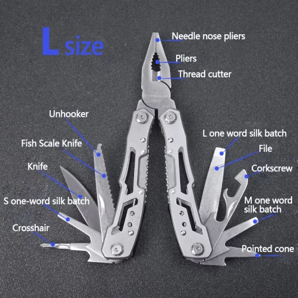 Multi-Function 14-in-1 Folding Knife and Pliers Tool - Image 4