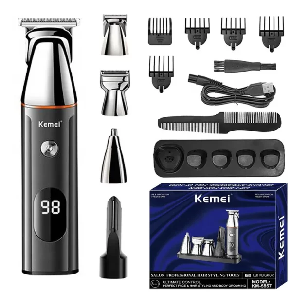 Kemei 5-in-1 Waterproof Hair Trimmer