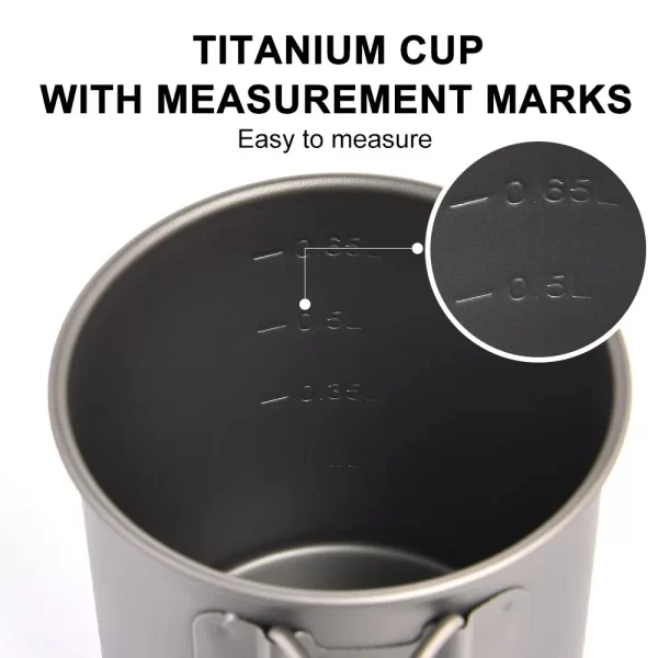 Widesea Foldable Titanium Camping Cup with Lid - Image 6