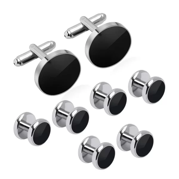 Classic Black Simulated-Pearl Cufflinks - Image 7