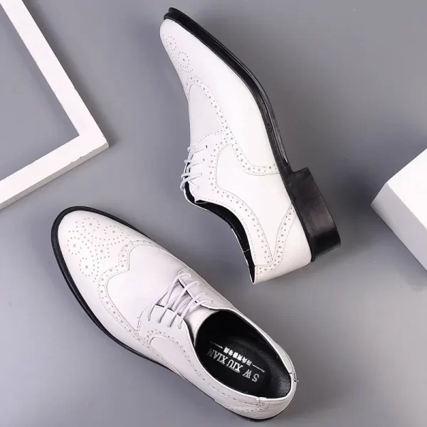 Pointed Toe Brogue Oxford Shoes - Image 5