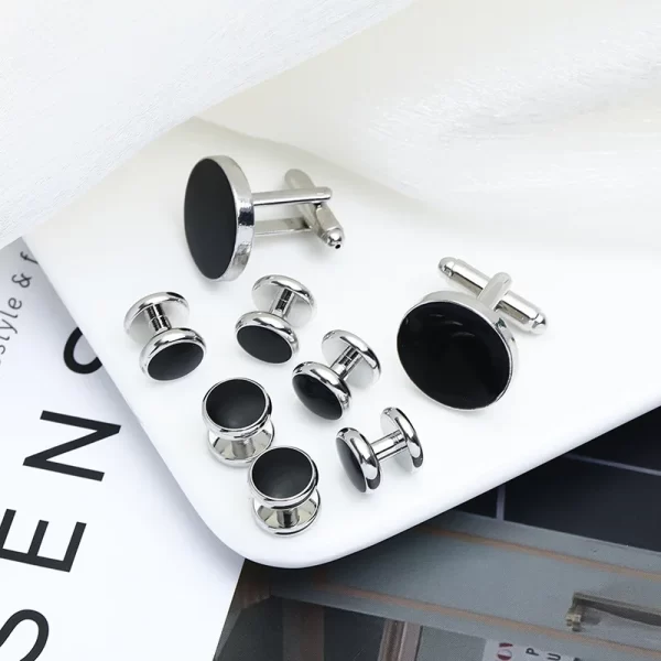 Classic Black Simulated-Pearl Cufflinks - Image 4