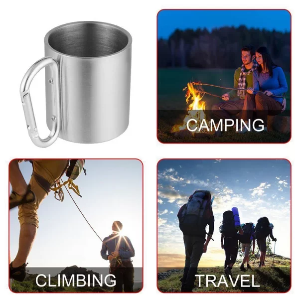 Stainless Steel Carabiner Camping Mug - Image 6