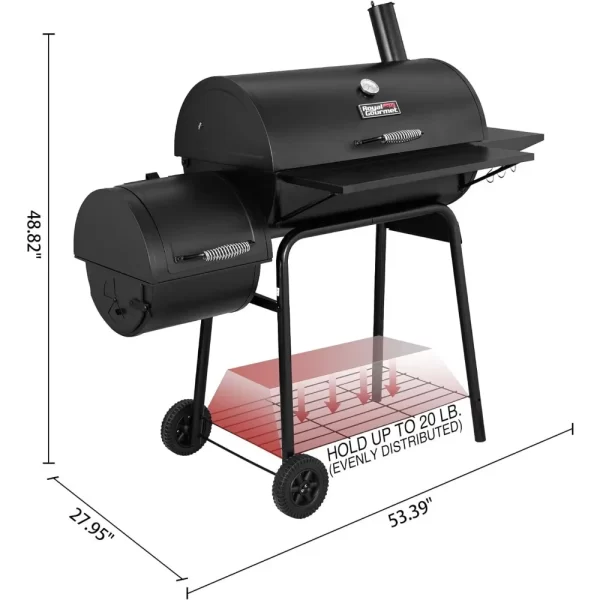 Royal Gourmet 30" BBQ Charcoal Grill & Offset Smoker - Image 6