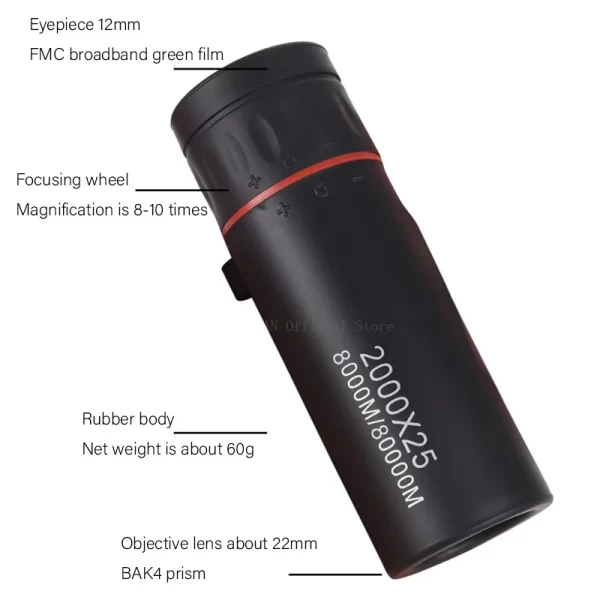 2000x25 Long Range HD Monocular Telescope - Image 5