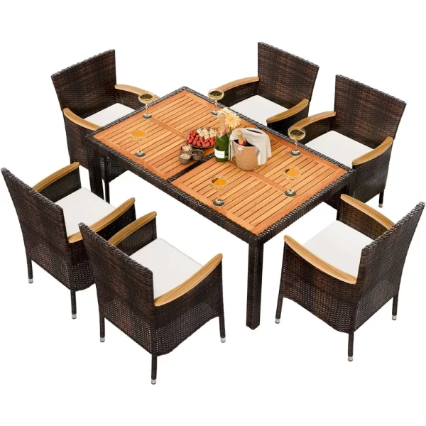 7-Piece Modern Patio Dining Set with Cushions