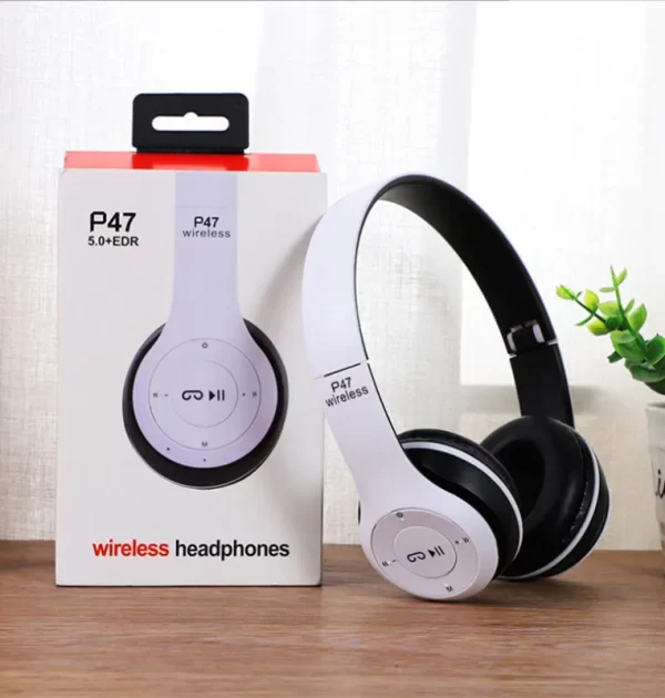 P47 Wireless Bluetooth Headphones – Over-Ear with Volume Control & Microphone - Image 2