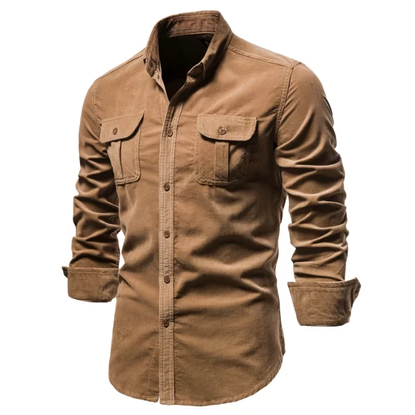 AIOPESON Velour Casual Shirt - Image 2