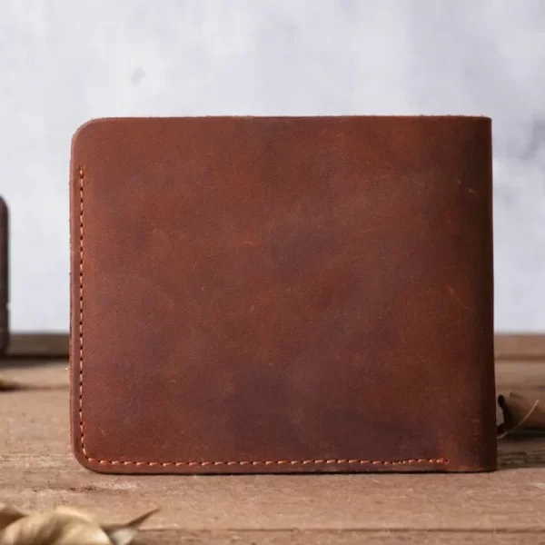 Vintage Cowhide Wallet – Compact Style with Maximum Functionality - Image 2