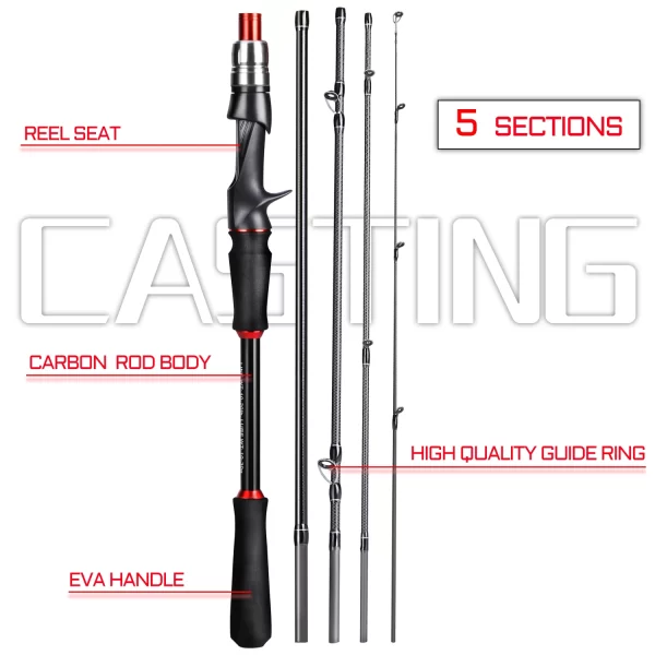 Sougayilang 1.8m/2.1m Carbon Fiber Lure Fishing Rod - Image 5